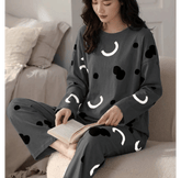Charcoal Pattern Printed Night Suit