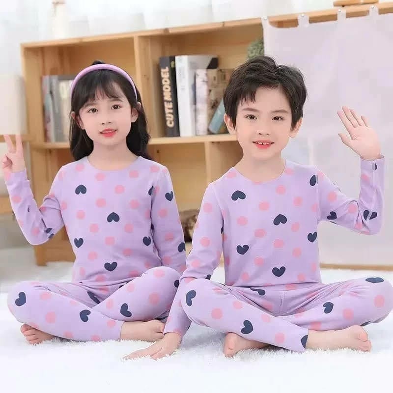 Purple Multi Heart Printed Kids Wear (Each)