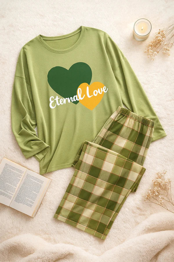 Eternal Love Full-Sleeves Printed Night Suit