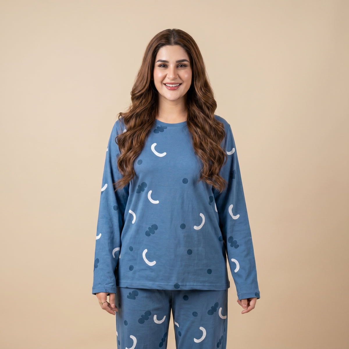 Pattern Printed Woman Night Suit
